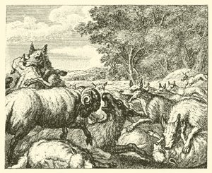 Los lobos y las ovejas (grabado)