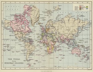 El mundo mostrando las colonias europeas de English School