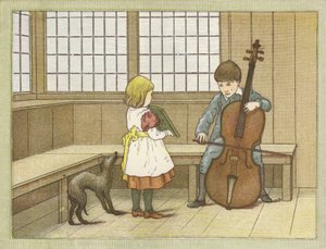 El joven músico (litografía en color) de English School