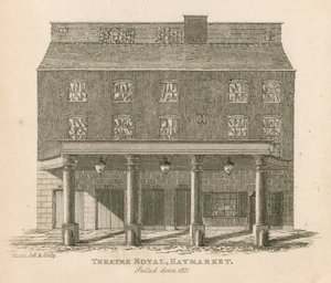 Teatro Real, Haymarket, Londres, demolido en 1821 de English School