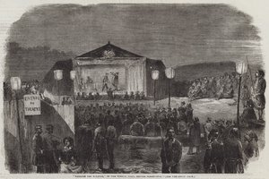 "Teatro de los Zuavos," en el campamento francés, antes de Sebastopol (grabado) de English School