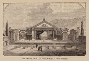 Teatro de la Pasión de Oberammergau, Baviera (grabado) de English School