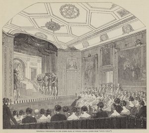 Representación teatral en la sala Rubens, en el castillo de Windsor de English School