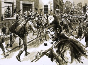 Theodore Hooke se venga de una mujer en una tranquila calle de Londres de English School