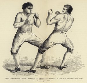 Tercera pelea entre Daniel Mendoza y George Humphries, en Doncaster, 29 de septiembre de 1790, de un cuadro original de English School