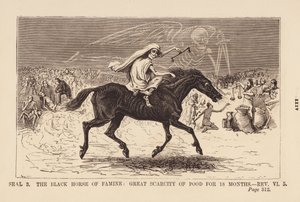 Tercer sello, caballo negro del hambre (grabado)