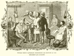 Thomas Henry Kavanagh completando su disfraz en la Residencia de Lucknow de English School
