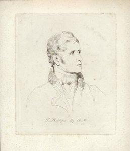 Thomas Phillips, pintor de retratos y temas inglés. Aguafuerte por Mary Dawson Turner de English School
