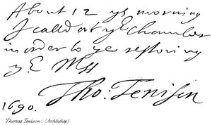 Thomas Tenison, Arzobispo