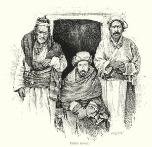Tres Gopas (grabado) de English School
