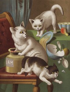 Tres gatitos ladrones (chromolitho) de English School