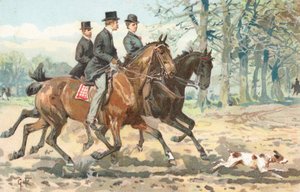 Tres jinetes en el campo de English School