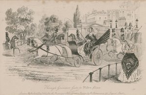 A través de Governor Gate hacia Wilton Place, Hyde Park, Londres de English School