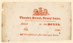 Entrada para el Teatro Drury Lane, Londres de English School