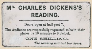 Entrada para una lectura de Charles Dickens de English School