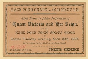 Entrada para una actuación de Queen Victoria and Her Reign