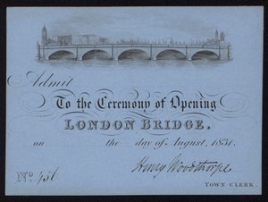 Entrada a la inauguración del Puente de Londres