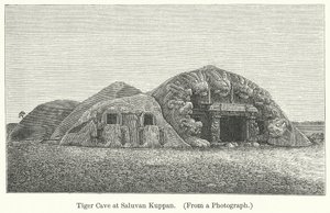 Cueva del Tigre en Saluvan Kuppan (grabado) de English School