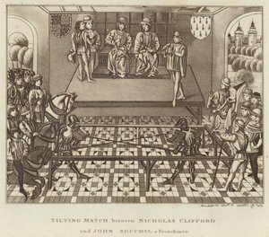 Combate de justas entre Nicholas Clifford y John Boucmel, un francés de English School