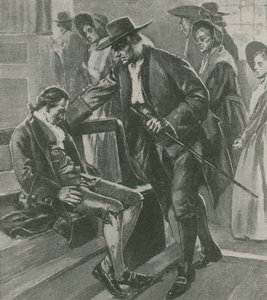 Cansado y hambriento, Benjamin Franklin se duerme en una casa de reuniones cuáquera