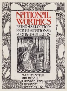 Ilustración de la portada para National Worthies siendo una selección de la National Portrait Gallery de English School