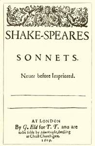 Portada de los Sonetos de Shakespeare, 1609