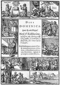 Página de título de Dies Dominica de Thomas Young, 1639 de English School