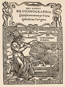 Página de Título para Dos Libros de Cosmografía por Hieronymo Girana Tarragones, de The Narrative and Critical History of America, editado por Justin Winsor, Londres, 1886 de English School