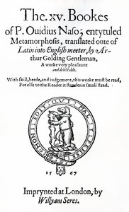 Página de título del libro XV de P. Ovidio Nasón, titulado Metamorfosis