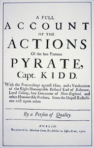 Página de título de una vida del Capitán Pirata William Kidd, publicada en Londres en 1701 (litografía) de English School