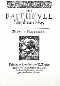 Portada de The Faithfull Shepherdess por John Fletcher, c.1609 de English School