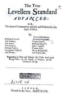 Página de título de The True Levellers Standard, publicada el 26 de abril de 1649