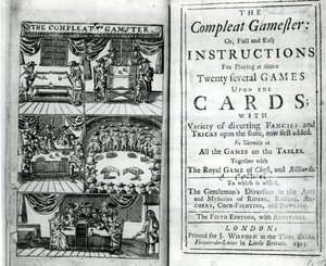 Página de título de la quinta edición de The Compleat Gamester, atribuida a Charles Cotton (1630-87), pub. 1725