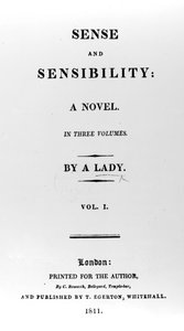 Página de título de Sense and Sensibility por Jane Austen, primera edición, 1811