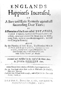 Página de título de Englands Happiness Increased de John Forster, publicado en 1664 de English School