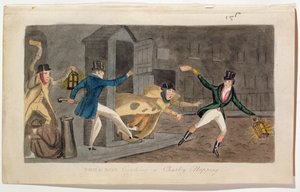 Tom y Bob atrapando a un Charley durmiendo, 1821