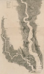 Mapa panorámico de Tombleson del Támesis y Medway