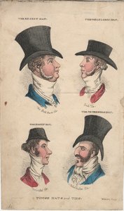 Sombreros y corbatas de moda, c. 1815-20 de English School
