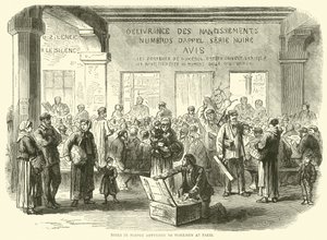 Herramientas en prenda devueltas a los trabajadores en París, diciembre 1870 de English School