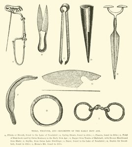 Herramientas, armas y adornos de la Edad del Hierro temprana de English School
