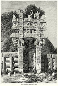 Tope de Sanchi, Puerta Norte (grabado) de English School