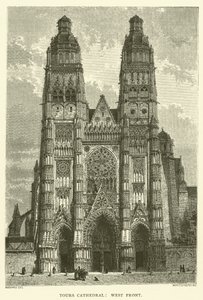 Catedral de Tours, fachada oeste (grabado)