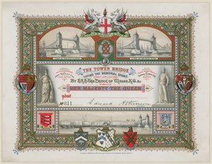 Puente de la Torre, Londres, Invitación a la colocación de la piedra conmemorativa, 21 de junio de 1886 de English School