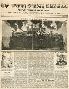 Incendio de la Torre de Londres, 1841 de English School