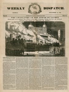 Incendio de la Torre de Londres, 1841 de English School