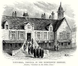 Town-Hall, Carlisle, en el siglo XVIII (grabado) de English School