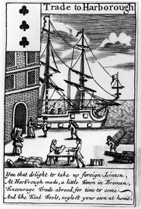 Comercio en Harborough, carta de juego inglesa