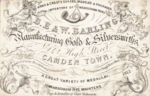 Tarjeta comercial, B E & W Barling de English School