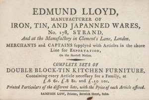 Tarjeta comercial, Edmund Lloyd de English School