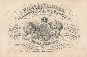 Tarjeta comercial, William Alexander de English School
